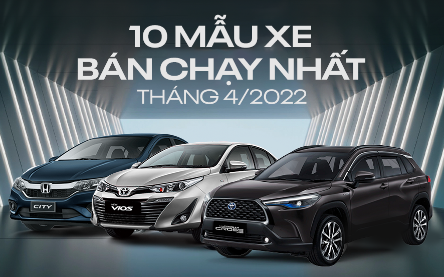 [Infographic] 10 mẫu xe bán chạy nhất tháng 4/2022