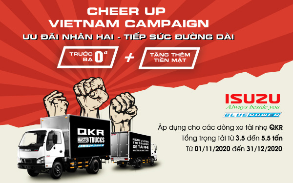 Ưu đãi đặc biệt khi mua xe tải ISUZU QKR với chương trình: "Ưu đãi nhân hai - tiếp sức đường dài"