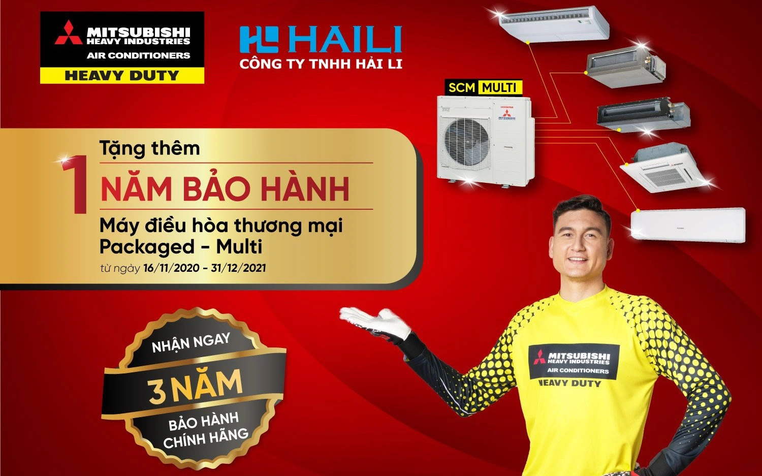 Nhận đến 3 năm bảo hành chính hãng khi sở hữu điều hòa thương mại Packaged - Multi của Mitsubishi Heavy