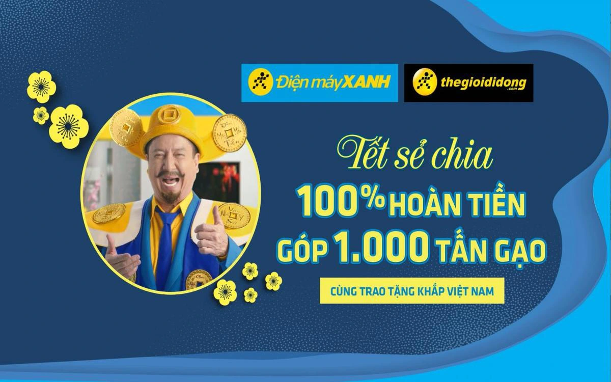 Thần tài Xanh điện máy xuất hiện, hé lộ chương trình trao ngàn tấn gạo ý nghĩa