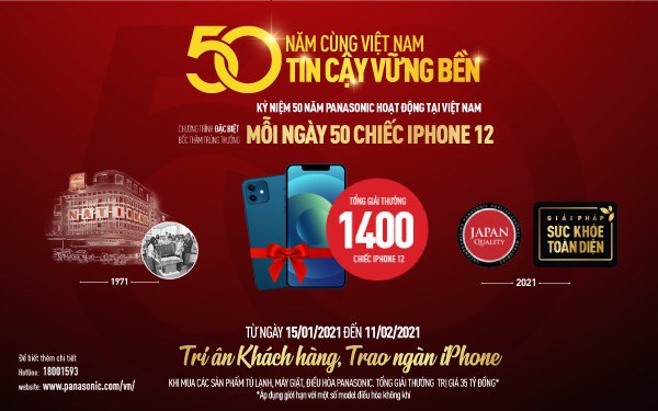 Khách hàng trúng thưởng 1.400 chiếc iPhone 12 trong chương trình tri ân khách hàng của công ty Panasonic Việt Nam