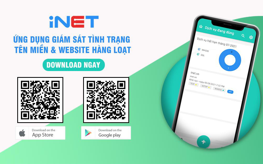 App iNET monitor – Giám sát tình trạng tên miền và website trong tầm tay