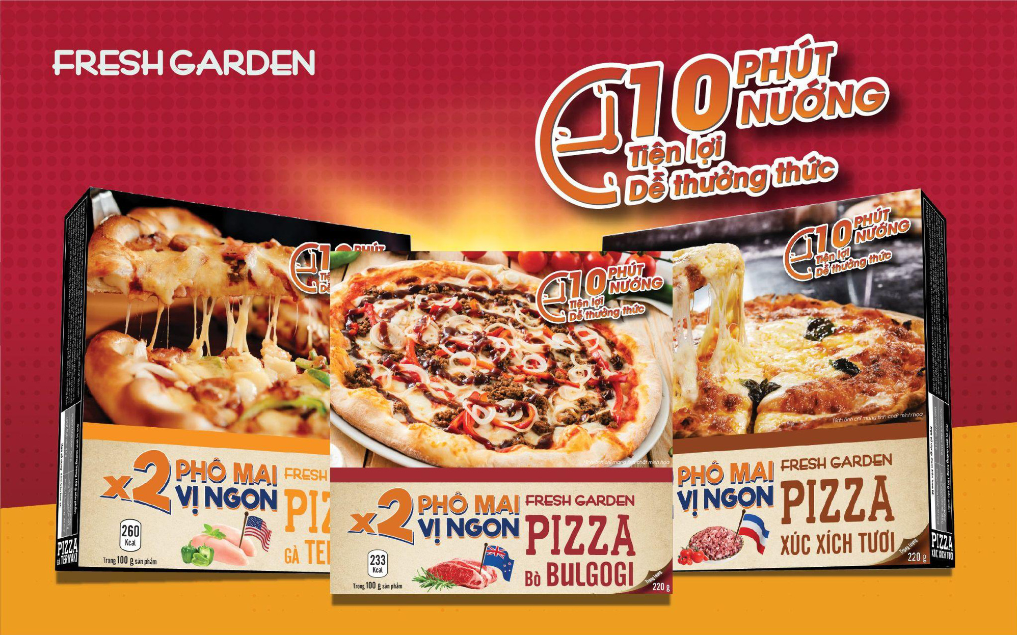 Chỉ 10 phút có ngay bàn tiệc thịnh soạn tại gia với pizza Fresh Garden, tin được không?