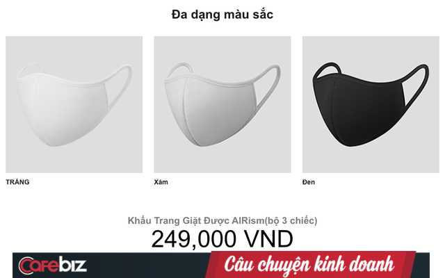 Uniqlo Việt Nam bán khẩu trang làm từ vải đồ lót AIRism từ 11/9, giá 249.000 đồng/bộ 3 cái - Ảnh 1.