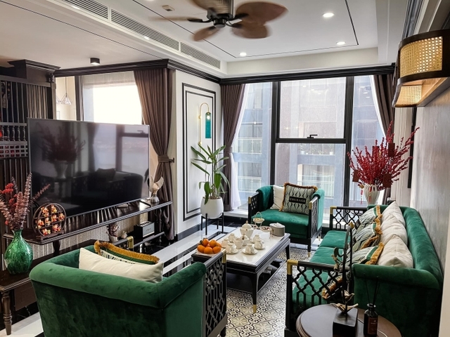 Bên trong căn hộ ‘độc thân’ của diễn viên Phương Oanh: Nội thất thiết kế theo phong cách Indochine, đặc biệt ưu ái màu xanh ngọc - Ảnh 3.