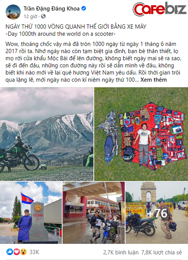 Phượt thủ Trần Đặng Đăng Khoa kỉ niệm 1000 ngày vòng quanh thế giới bằng xe cà tàng - Ảnh 2.