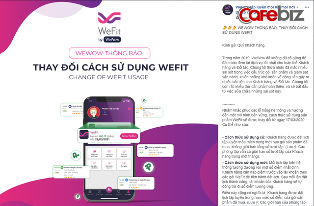 Sau scandal nợ tiền đối tác và bị tố lừa đảo, startup WeFit vượt bão bằng cách thay đổi chính sách sử dụng: Người đang tập 2 năm giờ còn 4 tháng, 60 buổi tập rút còn 6 buổi, hàng trăm khách hàng la ó đòi tiền, gọi tên cú lừa WeFit - Ảnh 1.